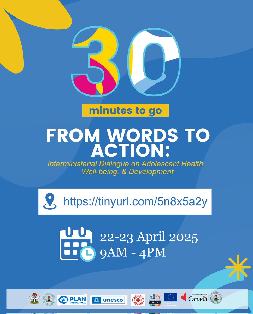Plan_Nigeria's tweet image. #Countdown 

The energy is rising, can you feel it?
The Adolescent and Youth Conference 2.0 kicks off in less than an hour! 

Are you ready to move #FromWordsToAction at this powerful inter-ministerial dialogue designed by young people, for young people?