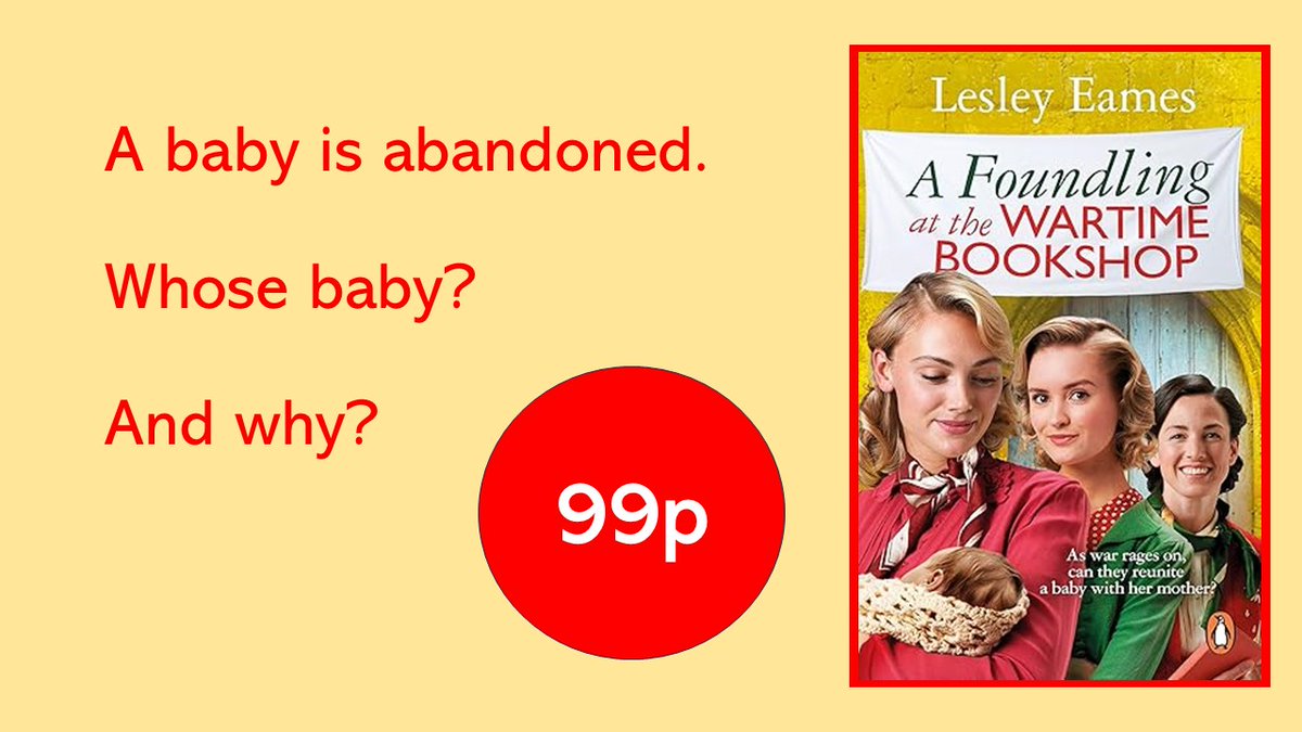 Lesley Eames (@lesleyeames) on Twitter photo OFFER!
Ebook 99p
Grab offers on other books in the Wartime Bookshop series too. amzn.to/4366eDT
War is raging. On the home front, a baby is abandoned...
#TuesNews <a href="/RNAtweets/">Romantic Novelists' Association</a> #Kindle #HistoricalFiction OFFER!
Ebook 99p
Grab offers on other books in the Wartime Bookshop series too. amzn.to/4366eDT
War is raging. On the home front, a baby is abandoned...
#TuesNews <a href="/RNAtweets/">Romantic Novelists' Association</a> #Kindle #HistoricalFiction