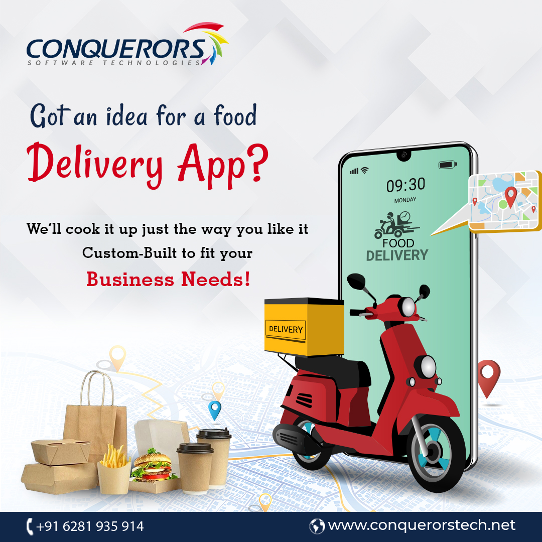 ConquerorsTech's tweet photo. Want to bring your food delivery idea to life? At Conquerors, we help you build user-friendly delivery apps that work exactly how your business demands — smart, fast, &amp; reliable.

#CustomAppDevelopment #TechForRestaurants #DeliveryAppSolutions #conquerorssoftwaretechnologies https://t.co/fG3SNUWw64