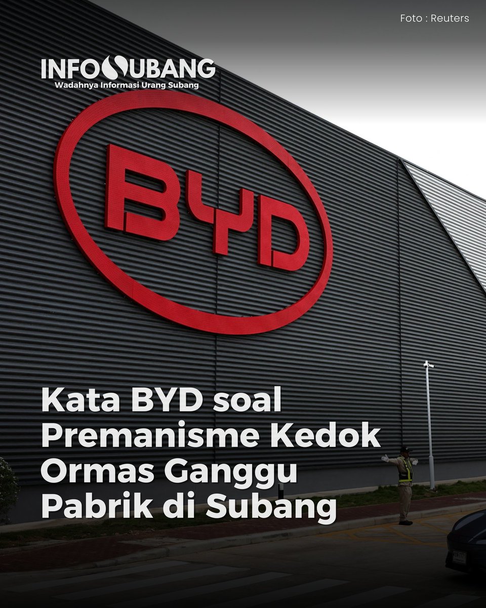 Infosubang_id's tweet photo. BYD akhirnya angkat suara soal isu preman ganggu pembangunan pabrik di Subang.
Mereka pastikan semua masih aman dan on track.
Wakil Ketua MPR Eddy Soeparno minta pemerintah tak tinggal diam.
Investasinya Rp11,7 T, lho. https://t.co/jHxDO0jmUQ