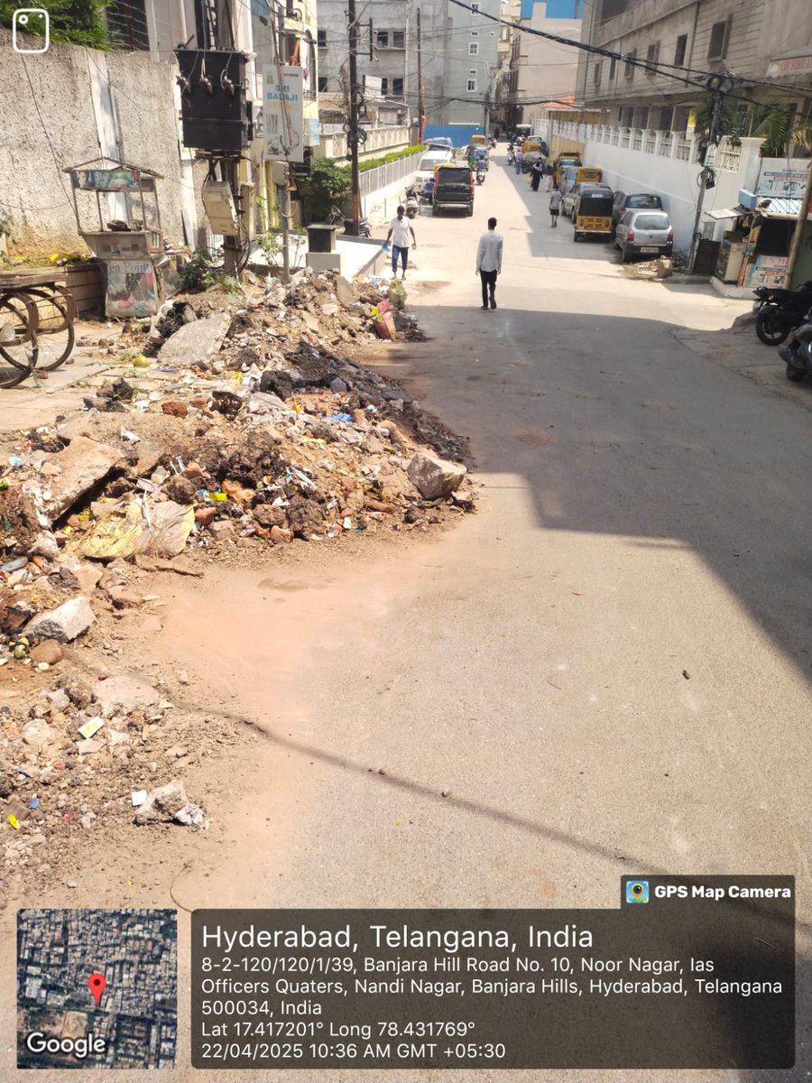 Dear Citizen,
The solid waste that was dumped has been cleared.The appropriate action will be taken in coordination with the concerned department, Please note, this does not fall under the category of regular solid waste. <a href="/GHMCOnline/">GHMC</a> <a href="/TeluguPrabha/">Telugu Prabha</a>"