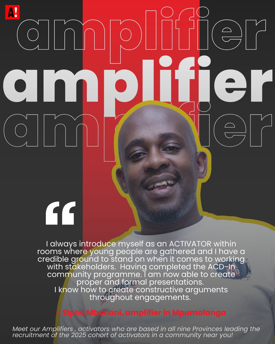 Good morning, mabekubuza, who are you?? How long does it take you to tell them you are an activator? 

For Sipho, our amplifier in Mpumalanga, in every youth gathering, he mentions that he is an activator. 

Remember, if you are not an activator you can join our ACTIVATE! Change