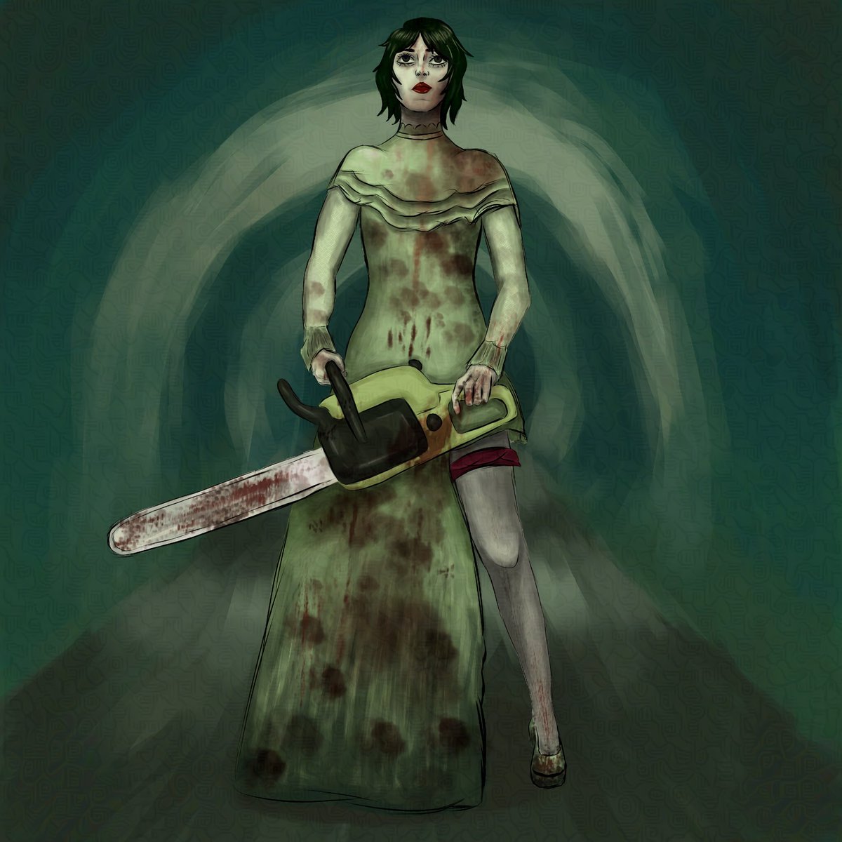 sampatricio06's tweet photo. I watched Rec 3: Genesis last week and this came to me in a vision... #rec3genesis #demolitionlovers #demolitionwoman #mcr #MCRfanart #mcrtwt https://t.co/zx2Rj7GVYc
