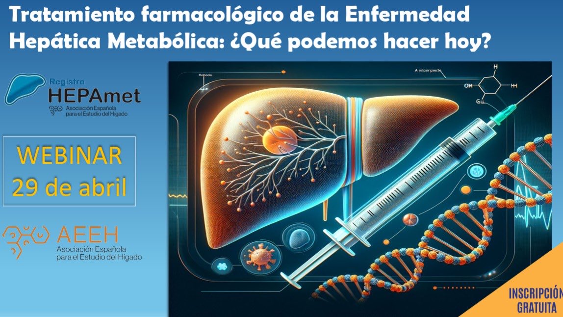 Javier Ampuero (@dr_ampuero) on Twitter photo 📢No te lo pierdas!
📆29 de Abril: #webinar del Registro #HEPAmet de AEEH, coordinado por <a href="/Dr_Ampuero/">Javier Ampuero</a>
"Tratamiento farmacológico de la Enfermedad Hepática Metabólica”
Lo que quieres saber de fármacos que YA podemos prescribir.
👩💻Inscríbete gratis aquí:
aeeh.es/29-de-abril-we… 📢No te lo pierdas!
📆29 de Abril: #webinar del Registro #HEPAmet de AEEH, coordinado por <a href="/Dr_Ampuero/">Javier Ampuero</a>
"Tratamiento farmacológico de la Enfermedad Hepática Metabólica”
Lo que quieres saber de fármacos que YA podemos prescribir.
👩💻Inscríbete gratis aquí:
aeeh.es/29-de-abril-we…