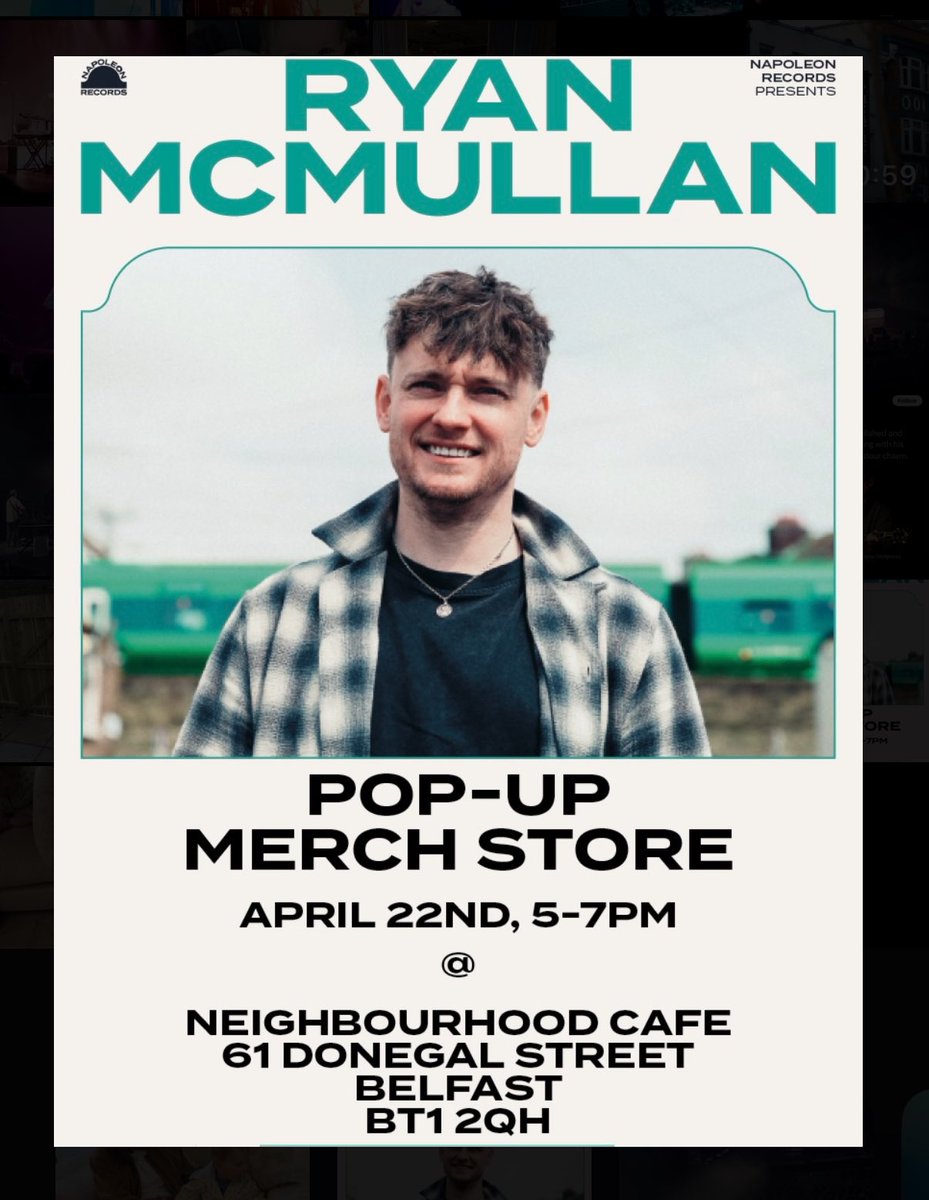 Ryan McMullan (@ryanmcmusic) on Twitter photo BELFAST!! Tonight is the night! I’m so excited to share <a href="/neighbour_cafe_/">Neighbourhood Cafe</a> will be hosting a pop up merch store between the hours of 5-7pm tonight! There will be no merch available in the venue tonight, please come by, grab a coffee, a jumper and even a special guest appearance…👀 BELFAST!! Tonight is the night! I’m so excited to share <a href="/neighbour_cafe_/">Neighbourhood Cafe</a> will be hosting a pop up merch store between the hours of 5-7pm tonight! There will be no merch available in the venue tonight, please come by, grab a coffee, a jumper and even a special guest appearance…👀
