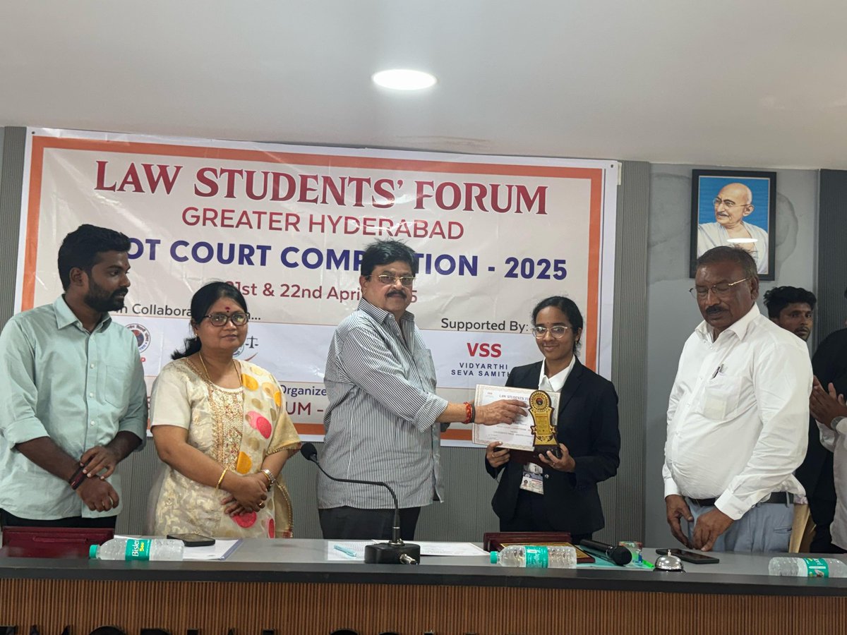 N_RamchanderRao's tweet photo. Participated in the Law Students Forum – Hyderabad Chapter Moot Court Competition 2025 at Keshav Memorial College of Law, organized by #KMCL, #ABVP, and #VSS, alongside Sri Prabhakar Reddy Garu, Sri Prudvi Garu, and others. https://t.co/jbkS7mr3Pq