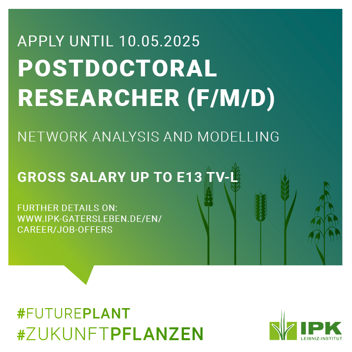 Leibniz IPK (@leibnizipk) on Twitter photo You hold a Doctorate degree (Ph.D.) in data science, bioinformatics, computational biology, genetics, or a closely related field? And you have strong interest in plant genomics and machine learning? Then we have a job offer at <a href="/LeibnizIPK/">Leibniz IPK</a>!
➡️Read more: tinyurl.com/58uepujy You hold a Doctorate degree (Ph.D.) in data science, bioinformatics, computational biology, genetics, or a closely related field? And you have strong interest in plant genomics and machine learning? Then we have a job offer at <a href="/LeibnizIPK/">Leibniz IPK</a>!
➡️Read more: tinyurl.com/58uepujy