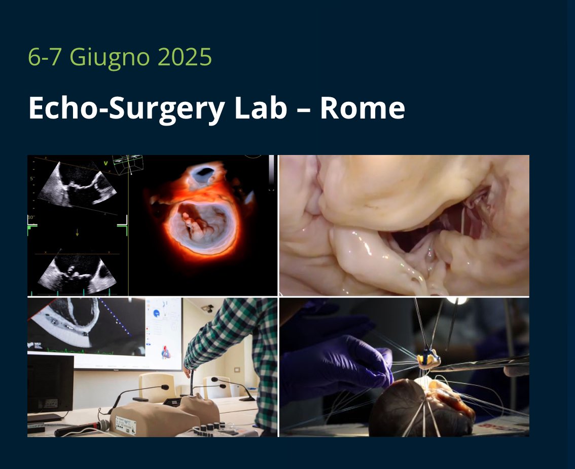 🇮🇹
Corso di Ecocardiografia 2D/3D TEE in Cardiochirugia.

Siamo giunti alla sesta edizione di un evento dove teoria e tanta pratica saranno il fulcro di 2 giorni intensi.
✅Lezioni frontali, simulatori, workshop GE e Philips, wet-Lab

Faculty e tutor di fama internazionale

🗓️6-7