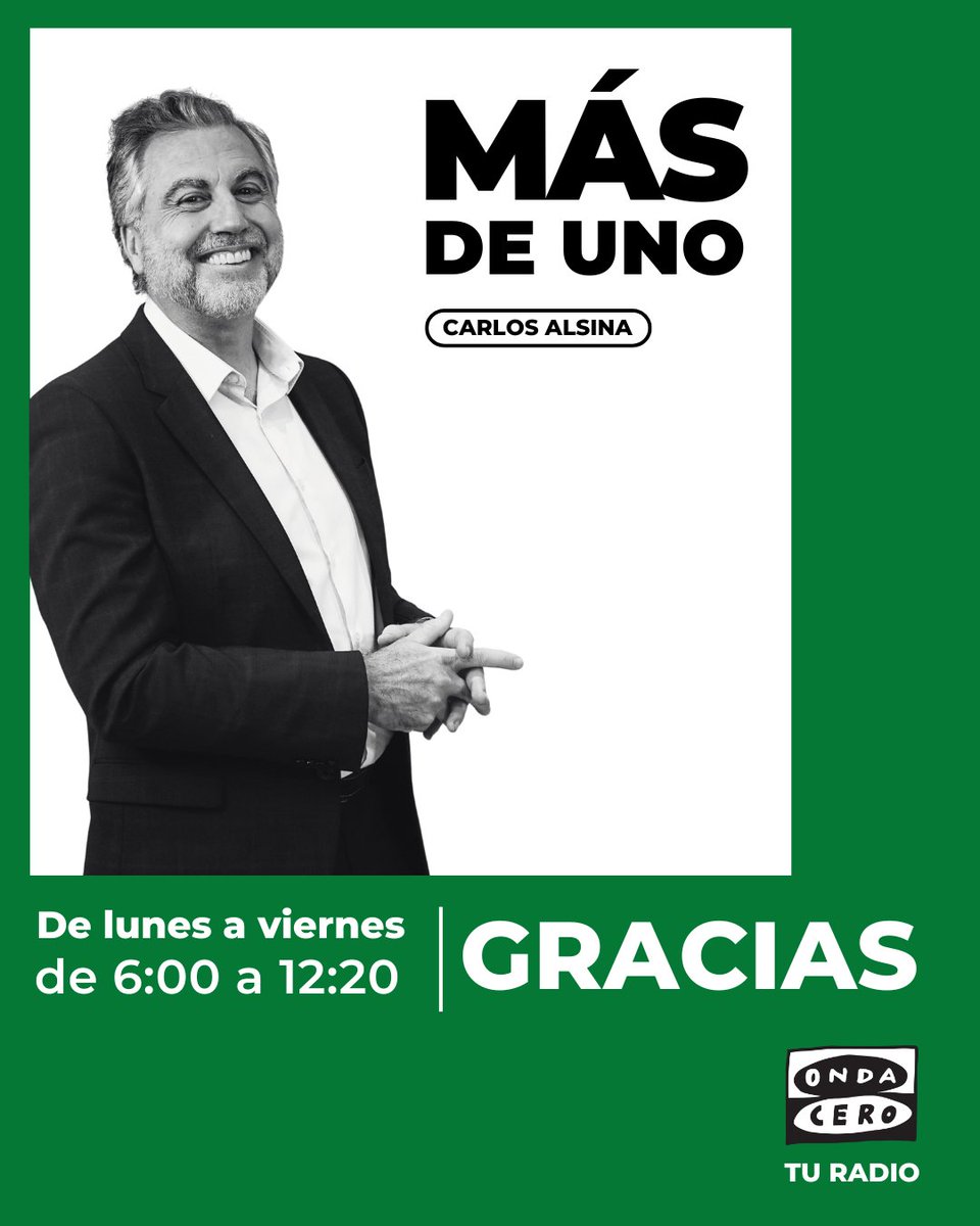 📻👏🏻 Onda Cero y Carlos Alsina, la cadena de radio y el comunicador que más oyentes incorporan con respecto a la media de hace un año

💚 La credibilidad, la pluralidad y la cercanía de Onda Cero recibe la confianza de 2.050.000 oyentes, según la 1ª ola del Estudio General de