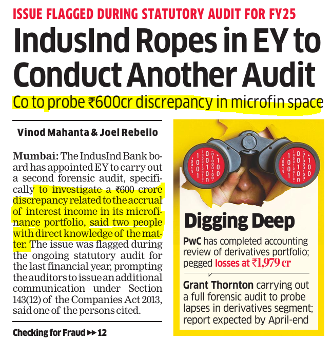 Hemindra Hazari (@hemindrahazari) on Twitter photo When it rains it pours. How many more cockroaches are likely to crawl out from <a href="/MyIndusIndBank/">IndusInd Bank</a>'s hiding holes. Nice one @joelreb_ET <a href="/VinodMahantaET/">Vinod Mahanta ET</a> When it rains it pours. How many more cockroaches are likely to crawl out from <a href="/MyIndusIndBank/">IndusInd Bank</a>'s hiding holes. Nice one @joelreb_ET <a href="/VinodMahantaET/">Vinod Mahanta ET</a>