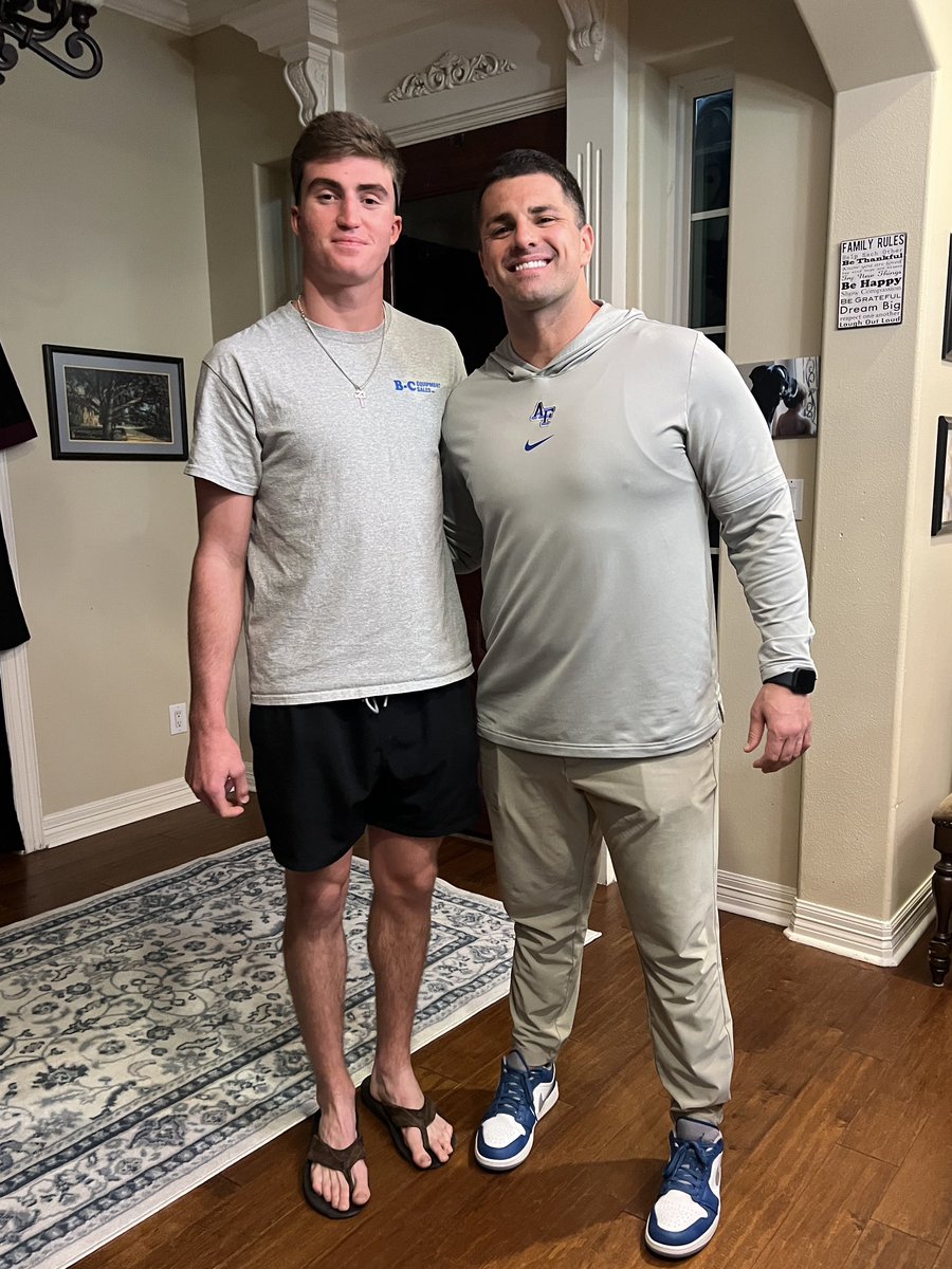 Ryder_Harrison2026 (@ryder_h2026) on Twitter photo Really appreciate <a href="/CoachLamAF/">Ken Lamendola</a> spending time with my family and me tonight. Looking forward to visiting <a href="/AF_Football/">Air Force Football</a> in June! <a href="/GPWildcatsFB/">Gregory-Portland Fighting Wildcat Football</a> <a href="/GPAthletics1/">G-P Wildcat Athletics</a> <a href="/AF_FBRecruiting/">Air Force Football Recruiting</a> #BoltBrotherhood <a href="/BroMitchell_9/">Brodie Mitchell</a> <a href="/STFUnltd/">South Texas Football Unlimited🏈</a> <a href="/TXRecruits/">Texas Recruits</a> Really appreciate <a href="/CoachLamAF/">Ken Lamendola</a> spending time with my family and me tonight. Looking forward to visiting <a href="/AF_Football/">Air Force Football</a> in June! <a href="/GPWildcatsFB/">Gregory-Portland Fighting Wildcat Football</a> <a href="/GPAthletics1/">G-P Wildcat Athletics</a> <a href="/AF_FBRecruiting/">Air Force Football Recruiting</a> #BoltBrotherhood <a href="/BroMitchell_9/">Brodie Mitchell</a> <a href="/STFUnltd/">South Texas Football Unlimited🏈</a> <a href="/TXRecruits/">Texas Recruits</a>