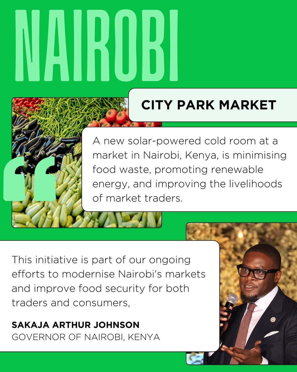 Renewables are the future.

Here are six C40 cities leading the way with incredible clean energy efforts. 🧵⬇️

1⃣ Nairobi, Kenya - City Park Market

#EarthDay2025