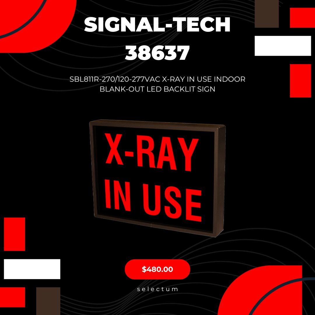 selectumstore's tweet image. 💡 X-RAY IN USE Sign | Signal-Tech 38637 LED backlit, blank-out design. Energy-efficient, ultra-clear, and UL listed. 120–277VAC. #XRaySign #HospitalSafety #SignalTech #LEDsignage