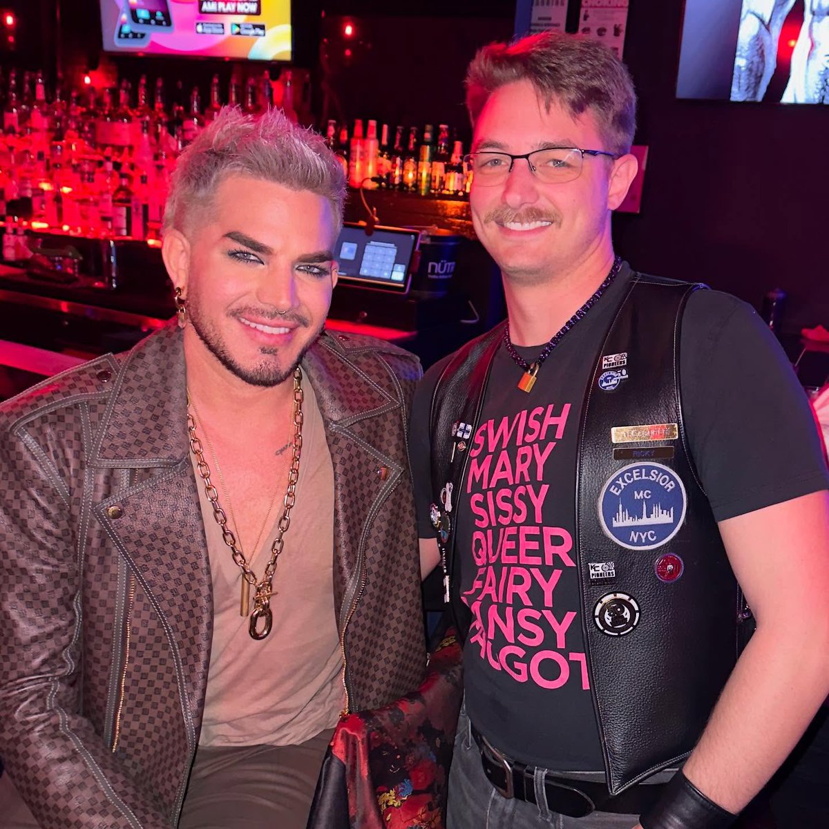📷| Adam tonight 🤎

“Incredible to meet Adam Lambert in person. My Midwestern gay heart is humbled to meet a Queer pioneer in person. I would not have accepted my gay self today had it not been for Adam’s music in Trespassing when I was coming of age.”

via rainbowocarina