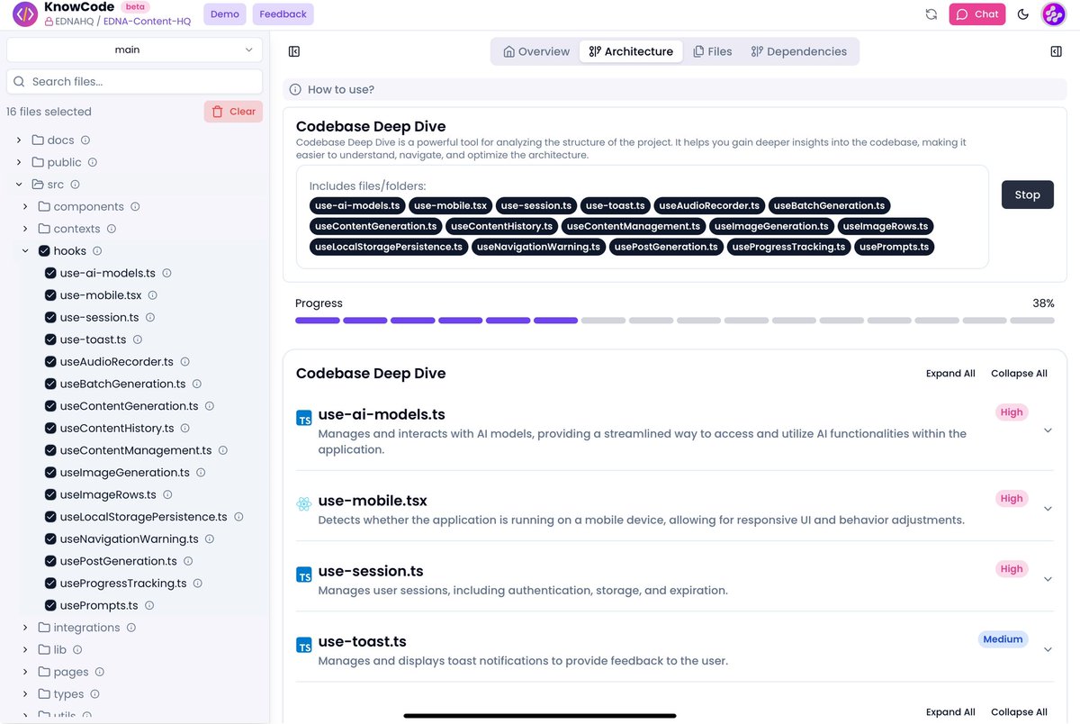 KnowCodeHQ's tweet image. Are you unsure what hooks are in your vibe coded project? 

Knowcode enables you to deep dive into any part of your app. 

You will have both information and visuals at your disposal. 

It takes just a couple of clicks.

#knowcode