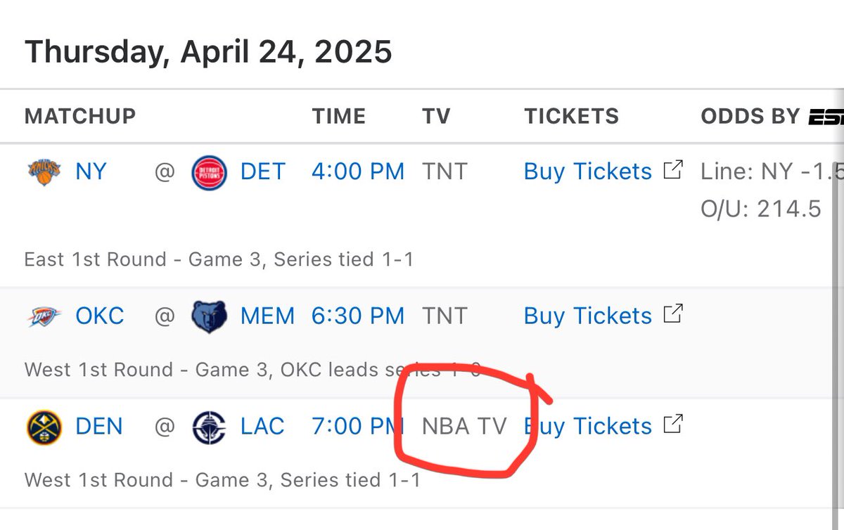Wow what a phenomenal first two games of a series! I wonder what channel Game 3 is gonna be on!