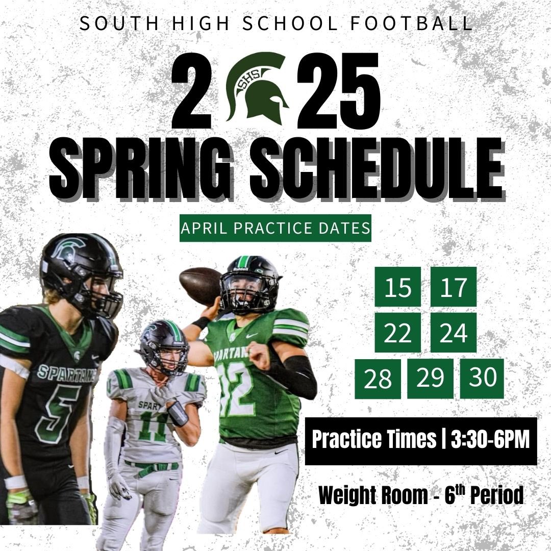Football is back!  These are our April Spring Ball dates.  May dates coming soon!  GO Spartans! <a href="/breezepreps/">Breeze Varsity</a>