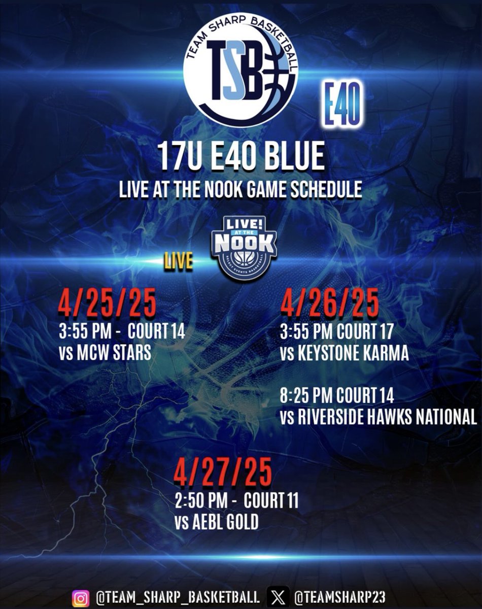 My team and I will be participating in our first live event of the season, at Spooky Nook. Here is my schedule.