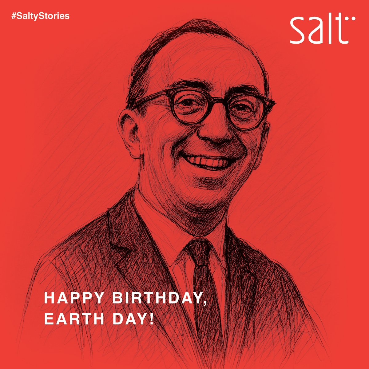 saltsociety's tweet photo. In the '60s, nature was in crisis. Julian Koenig, who wrote “Think Small” for Volkswagen coined #EarthDay because it rhymes with birthday, and April 22 was also his birthday! A branding move or a birthday treat? Either way, it stuck. Every salty story is sparked by curiosity. https://t.co/nAplvw0zAl