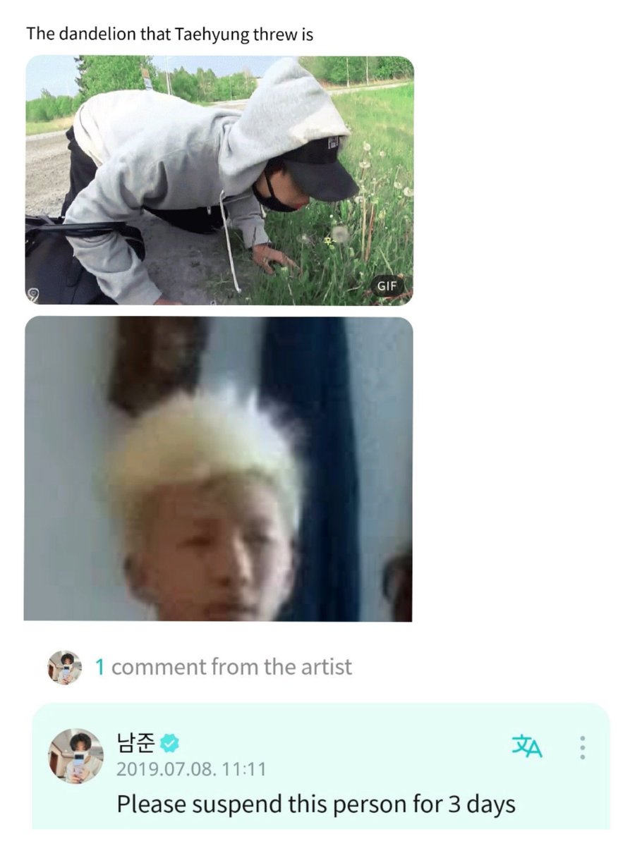 keojinnie's tweet image. When Joon asked Weverse to suspend an ARMY for 3 days: