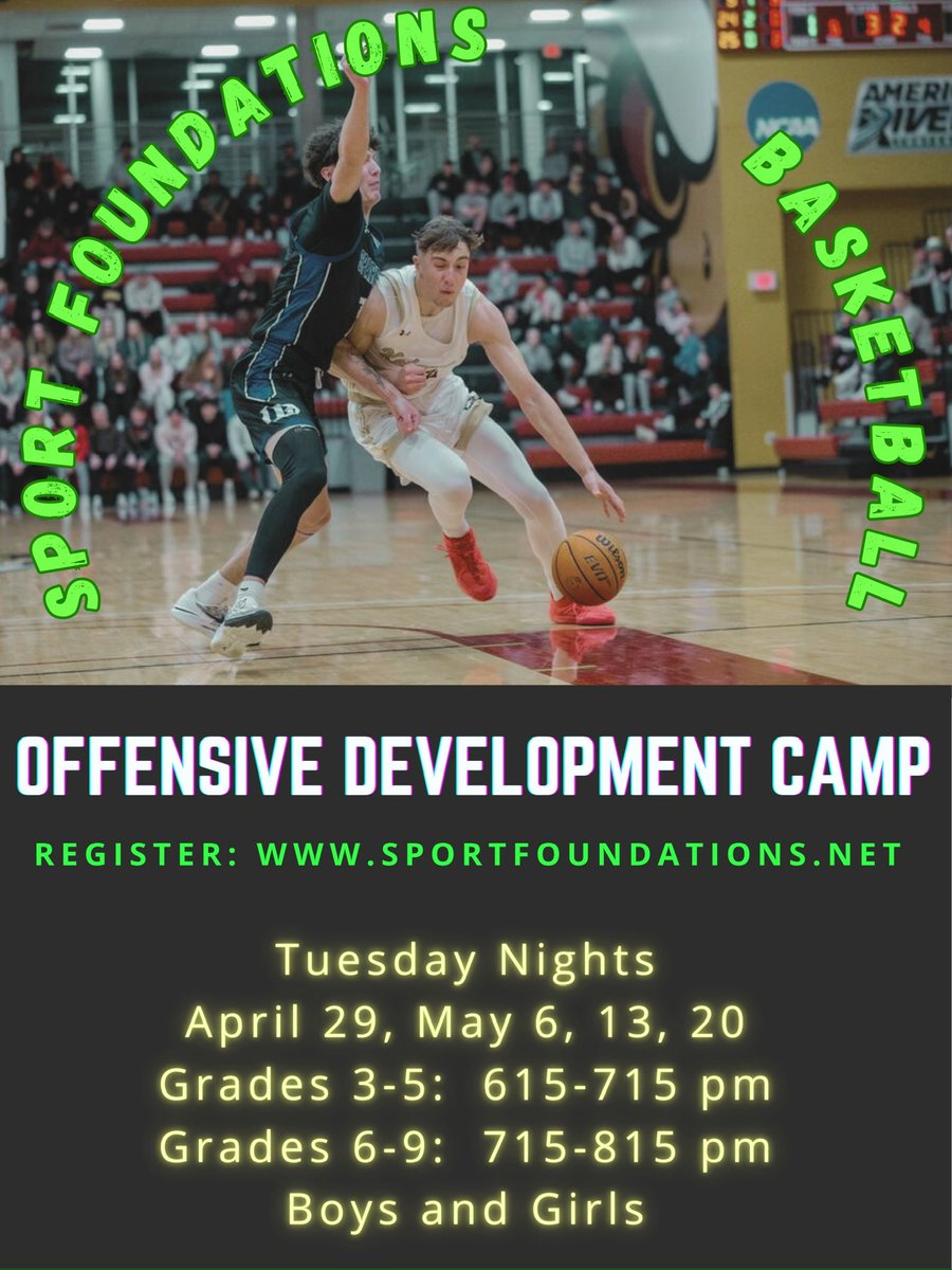 Registration is now open and camp is fast approaching.… Next week! This four week camp will focus on finishing, attacking, relieving pressure and basketball decision making. It’s a great way to learn new ways to develop this off-season.