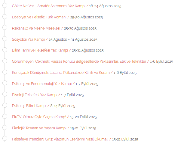 Hemen her konuda 56 farklı programımız var bu yaz. Lise, lisans ve lisansüstü seviyesinde. Yetişkinlere de açığız. nesinkoyleri.org