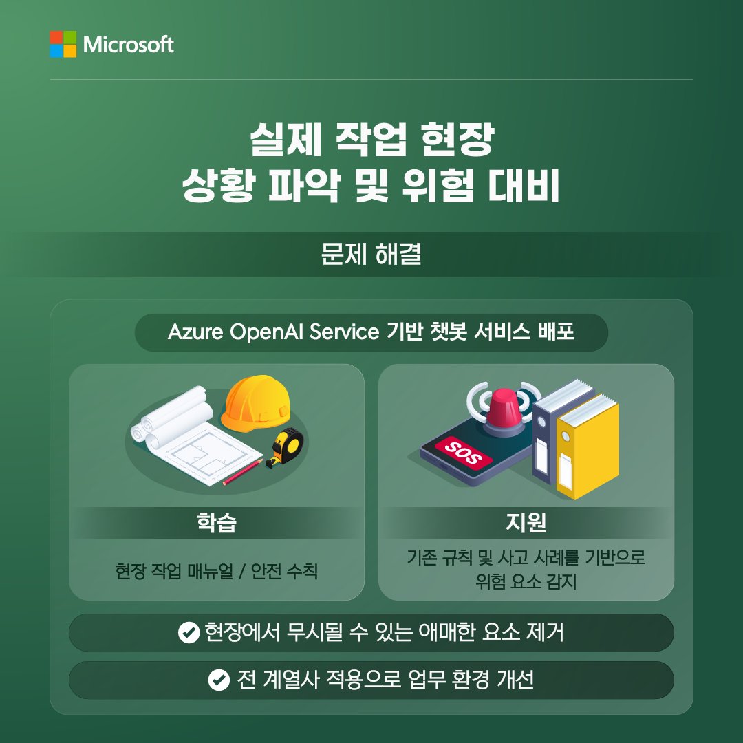 microsofttechKR's tweet image. SK디스커버리는 최근 Azure OpenAI Service를 통해 문서 작성을 자동화 하는 챗봇 서비스를 배포했습니다.

단순한 시험 단계를 넘어 현장에서 가치를 만들어내는 SK디스커버리의 사례를 확인하세요!​

📌사례 읽기 msft.it/6011S1z6L

#MicrosoftKorea #AzureOpenAIService #SKdiscovery #AI