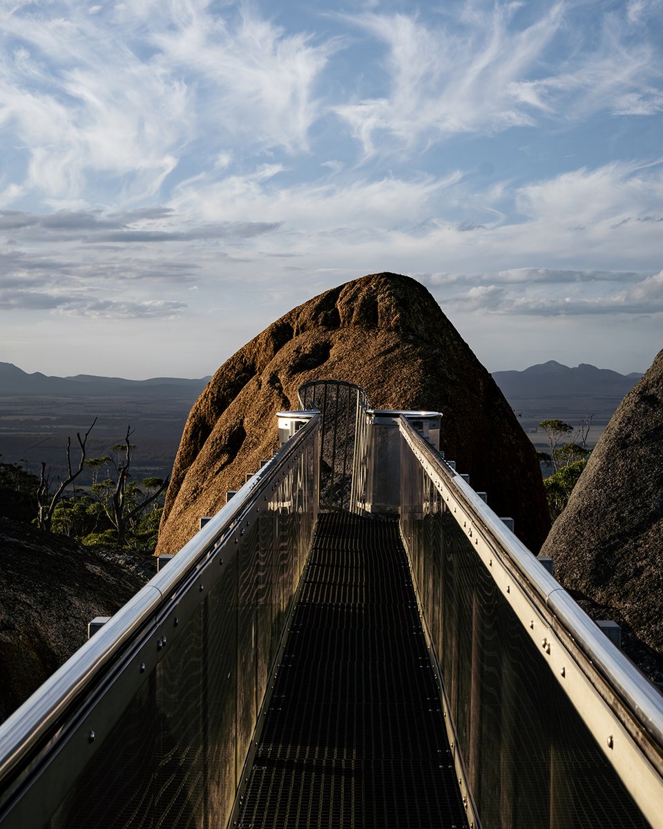 gointerstate's tweet image. Accessed by a 2km walk &amp;amp; rock scramble. Granite Skywalk is a panoramic walkway built on top of a high granite outcrop.⁠
⁠
There are two main lookouts with views across farmland. ⁠
⁠
gointerstate.com.au⁠
⁠