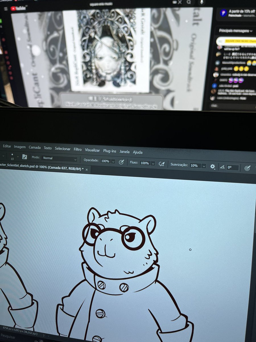 Bruna_Tsu's tweet photo. Working while hearing to the best ost ever 😭 #NieR is such a masterpiece 

#NieRシリーズ15th https://t.co/Nc2INcSqbo