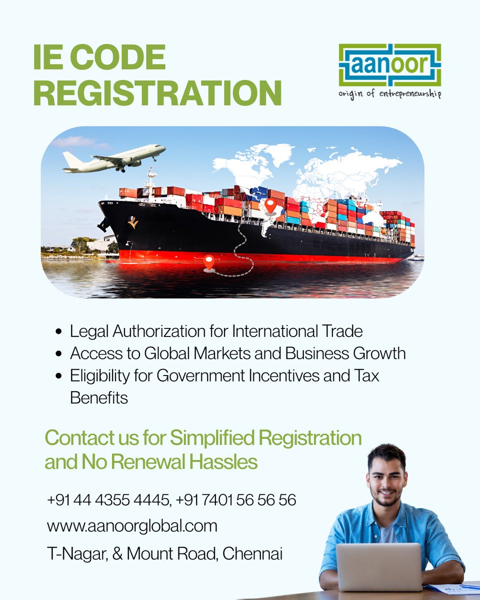 AanoorGlobal's tweet image. Ready to take your business global?
🌐 aanoorglobal.com
📲 +91 44 4355 4445 | +91 7401 56 56 56
#iecode #importexport #businessgrowth #StartupIndia #aanoorglobal #tradelicense #msmesupport #companyregistration