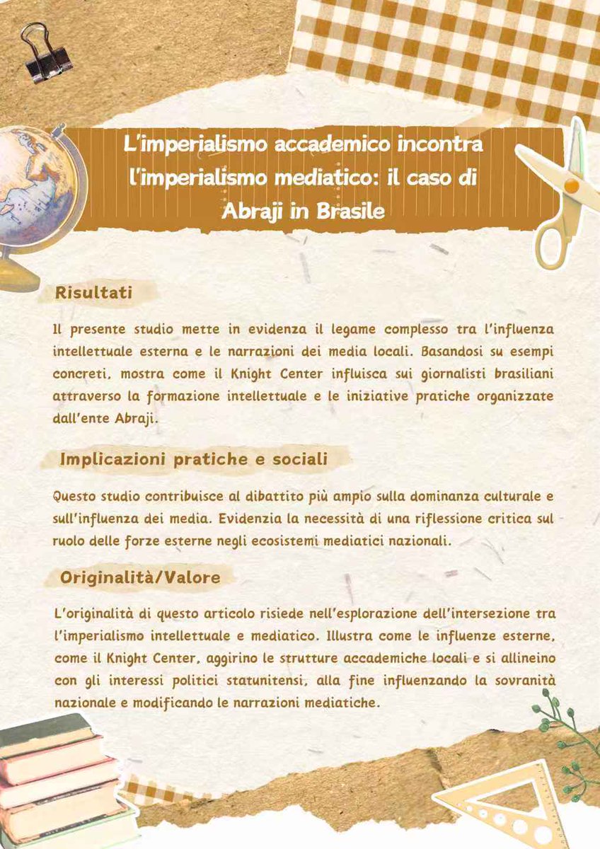 🌍Quando l’imperialismo accademico si intreccia con quello mediatico: il caso di Abraji in Brasile fa riflettere! #media #accademia #Brasile #imperialismo. Leggi su OMGC, Volume 1, Articolo 5. doi.org/10.1515/omgc-2…