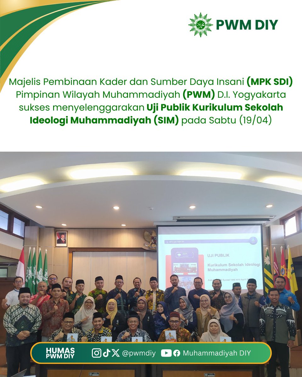 pwmdiy's tweet photo. 🚨MPK SDI PWM DIY sukses gelar Uji Publik Kurikulum SIM (19/4)! Wadah sistematis cetak kader militan &amp; visioner Muhammadiyah.
💬Gus Bach: "Program strategis perkuat ideologi!"
👏PWM DIY: "SOLUSI kegelisahan ideologis di AUM."
#SIM2024 #MuhammadiyahDIY https://t.co/WgTR93keOD