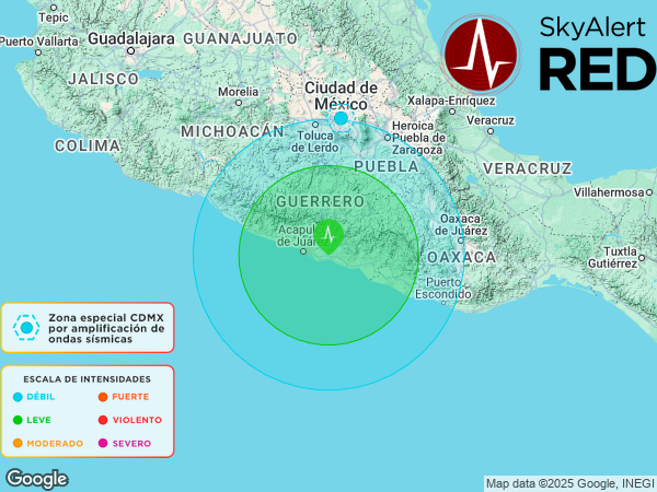 #SismoFinalizado
  Intensidad 🟢“LEVE”🟢 en #SanMarcos, Gro.
  Recibiste la notificación si estás dentro de los radios de alertamiento.
  Descarga #SkyAlert: skyalert.mx/app
  02:07:09 - 22/04/2025