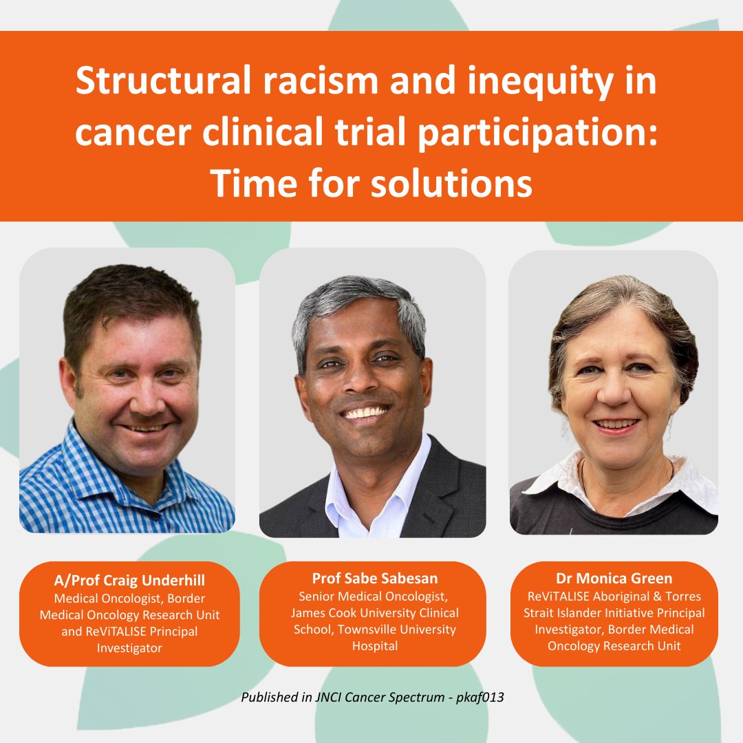 Congratulations to A/Prof @craigunderhill, Prof Sabe Sabesan and Dr Monica Green on their latest journal article, published in the JNCI Spectrum.
View: lnkd.in/g4g3aCTw