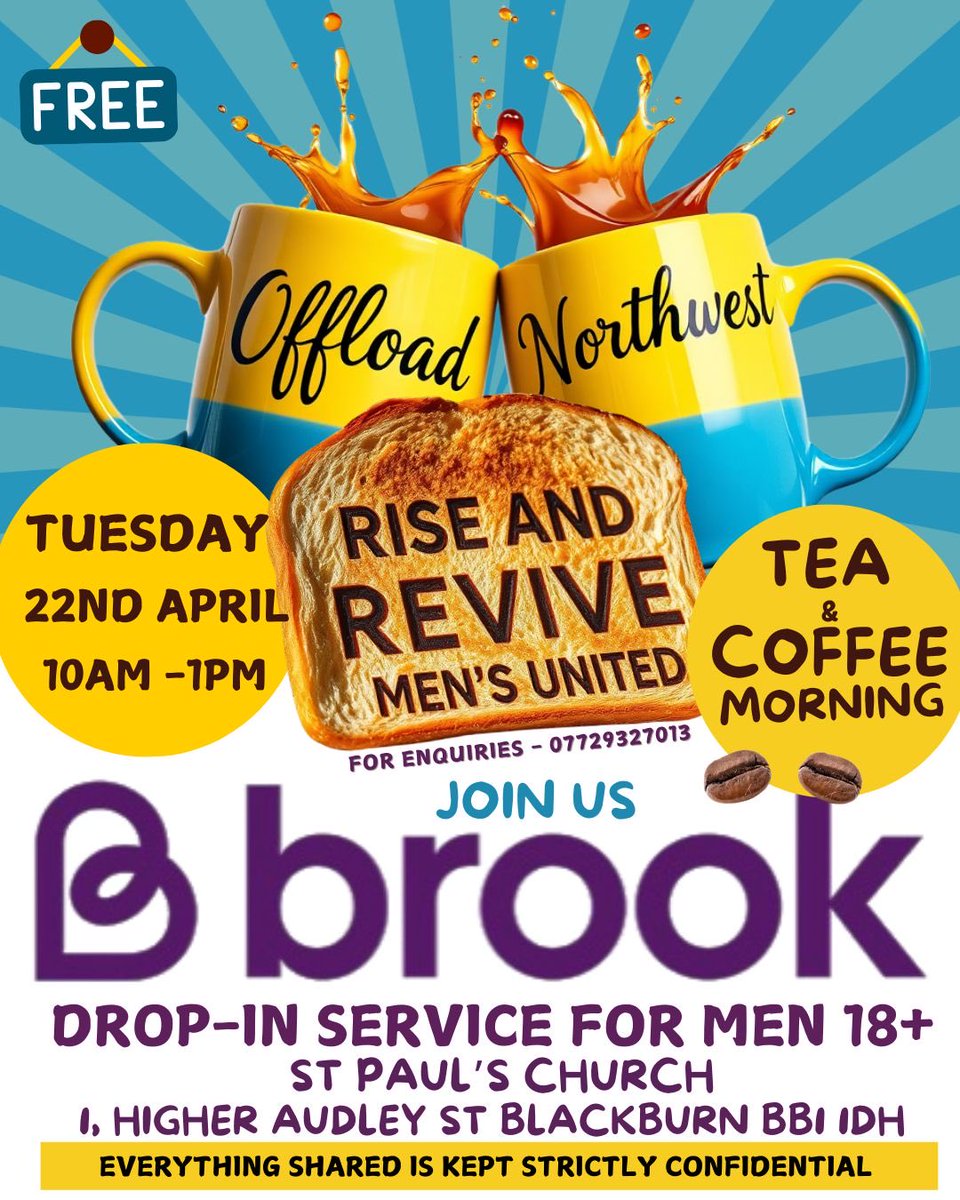 #OffloadNorthwest 
#MensHub 
#PeerToPeerSupport #MensMentalHealth 
#YouAreNotAlone 
#ConfidentialSupport 
#Blackburn 
#SupportForMen 
#MentalHealthMatters  
#MensSupport 
#CommunitySupport #MaleMentalHealth
#BreakTheStigma 
#SupportEachOther #MenSupportingMen