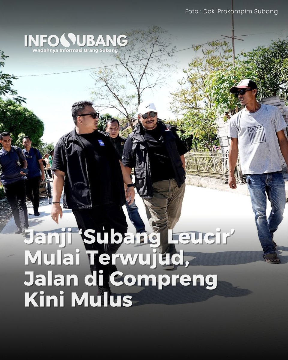 Infosubang_id's tweet photo. Bupati Subang, Reynaldy Putra Andita, meninjau langsung pembangunan jalan kabupaten di Kampung Tanjungbaru, Desa Sukadana, Compreng. Jalan sepanjang 1,2 km ini telah selesai dibeton lewat APBD 2024. https://t.co/eFHCXUAs0t