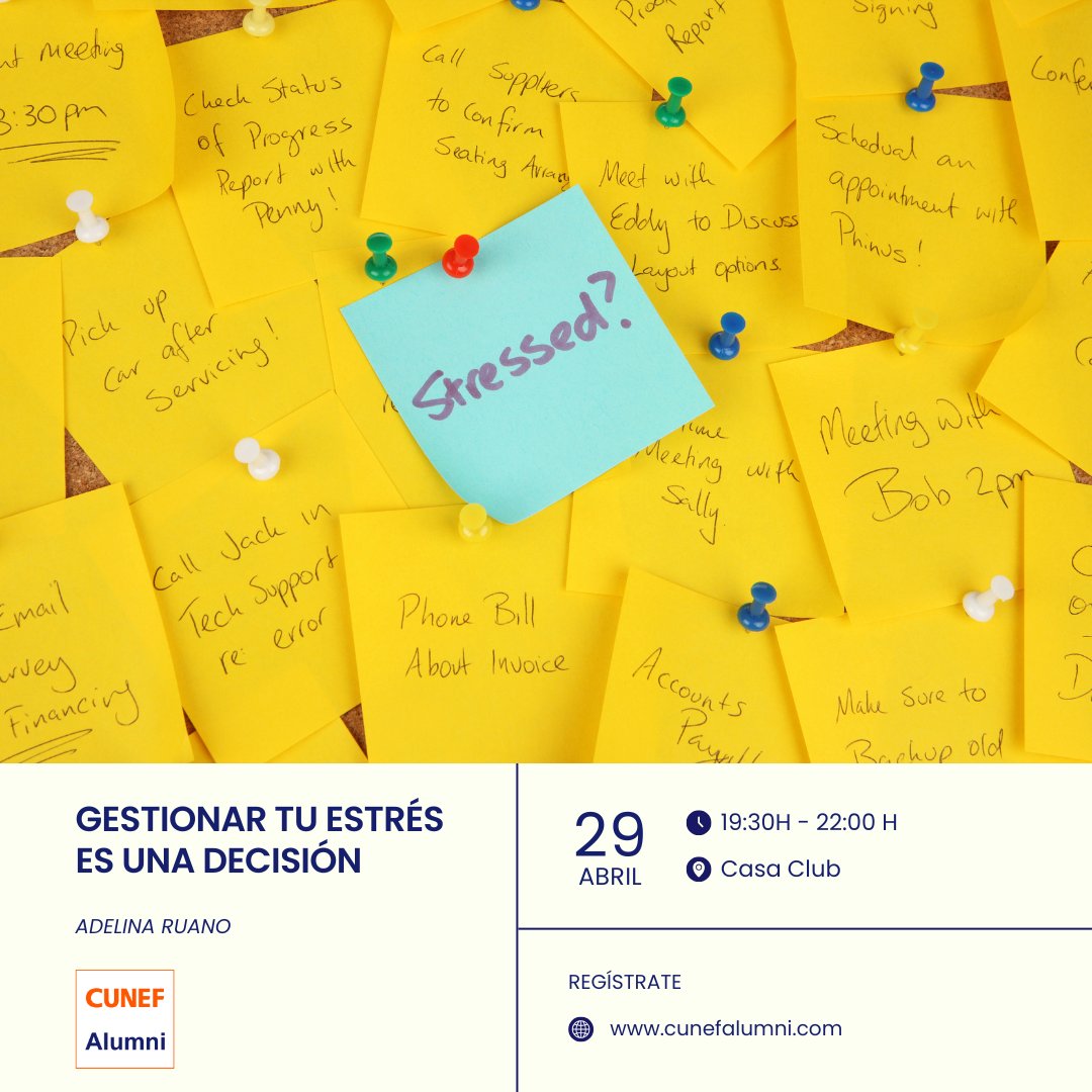 🧠 Taller - Gestionar tu estrés es una decisión.

CUNEF Alumni te invita a un taller práctico y científico impartido por la experta en neurociencia Adelina Ruano.​

🔗 Más información e inscripciones:

👉 cunefalumni.com/events/178716​

#CUNEFAlumni #GestiónDelEstrés #Bienestar