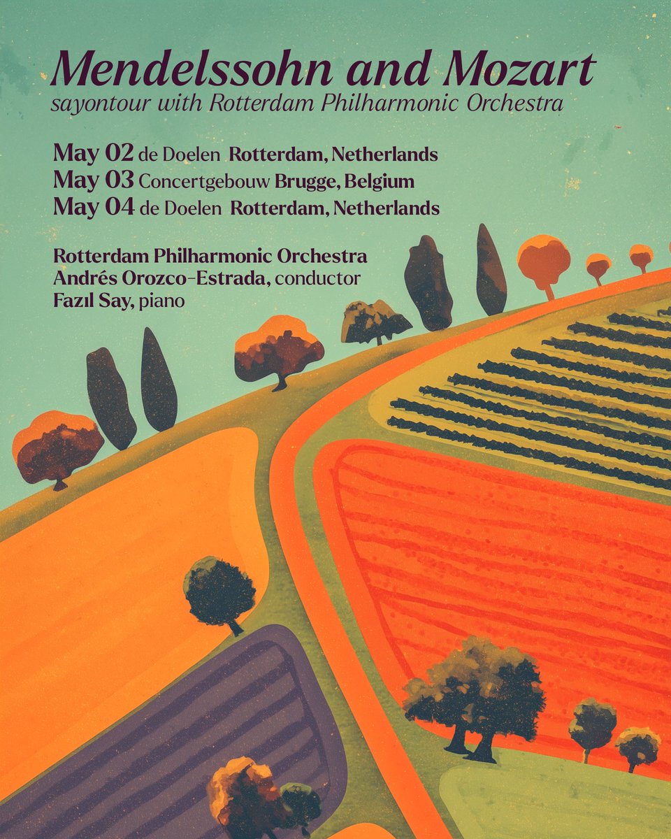 Rotterdam Hollanda ve Brugge Belçika
Buluşmak üzere.
2/3/4 Mayıs
@rotterdamphilharmonic @fazilsayofficial