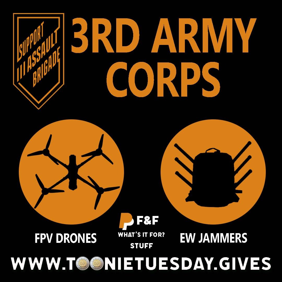 Official Toonie Tuesday 🎗️ (@toonie_tuesday) on Twitter photo It’s Toonie Tuesday
Today’s Toonie Tuesday is dedicated to a fallen hero of the 3rd Army Corps (formerly the 3rd Assault Brigade).
Two years ago, the courageous soldier “Train” fell in battle. In honour of his sacrifice, and in collaboration with <a href="/ab3support/">Підтримай Третю штурмову</a> , we are raising It’s Toonie Tuesday
Today’s Toonie Tuesday is dedicated to a fallen hero of the 3rd Army Corps (formerly the 3rd Assault Brigade).
Two years ago, the courageous soldier “Train” fell in battle. In honour of his sacrifice, and in collaboration with <a href="/ab3support/">Підтримай Третю штурмову</a> , we are raising