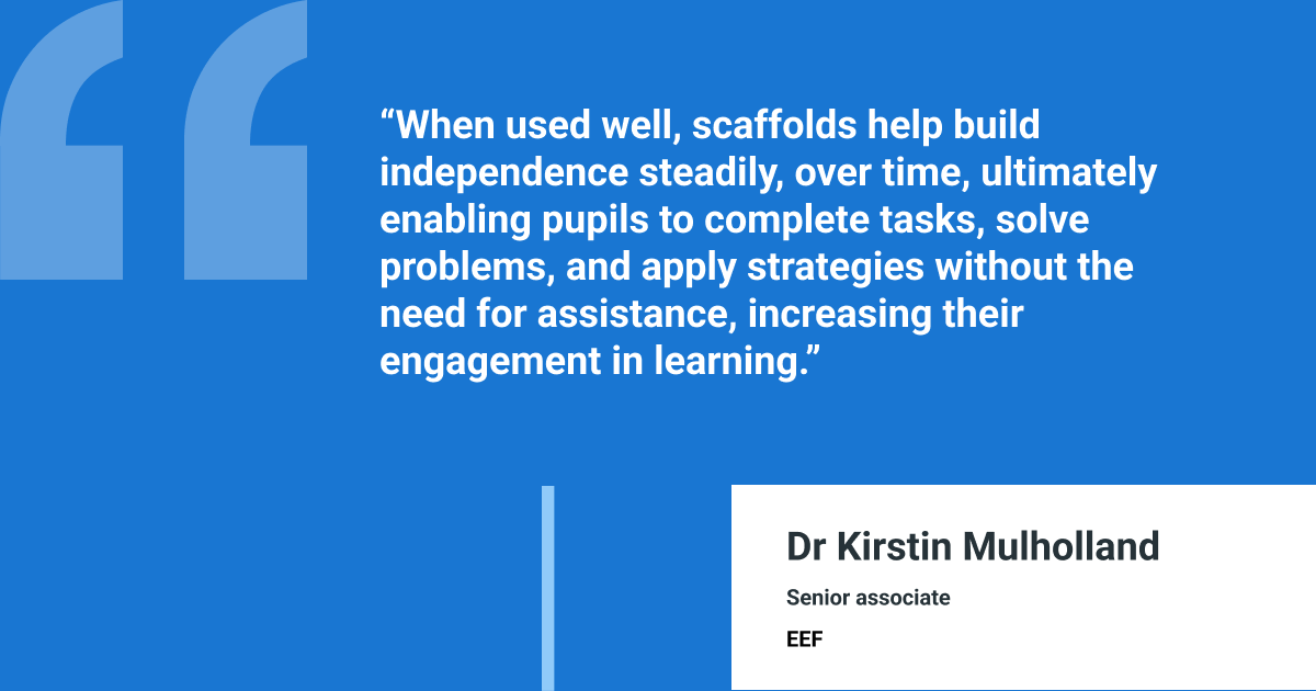EEF (@educendowfoundn) on Twitter photo 🌟 In this new blog, <a href="/DrKMulholland/">Kirstin Mulholland</a> explores the use of purposeful scaffolding to increase pupils’ independence.
Read more: eef.li/xUn8QD
1/2 🌟 In this new blog, <a href="/DrKMulholland/">Kirstin Mulholland</a> explores the use of purposeful scaffolding to increase pupils’ independence.
Read more: eef.li/xUn8QD
1/2