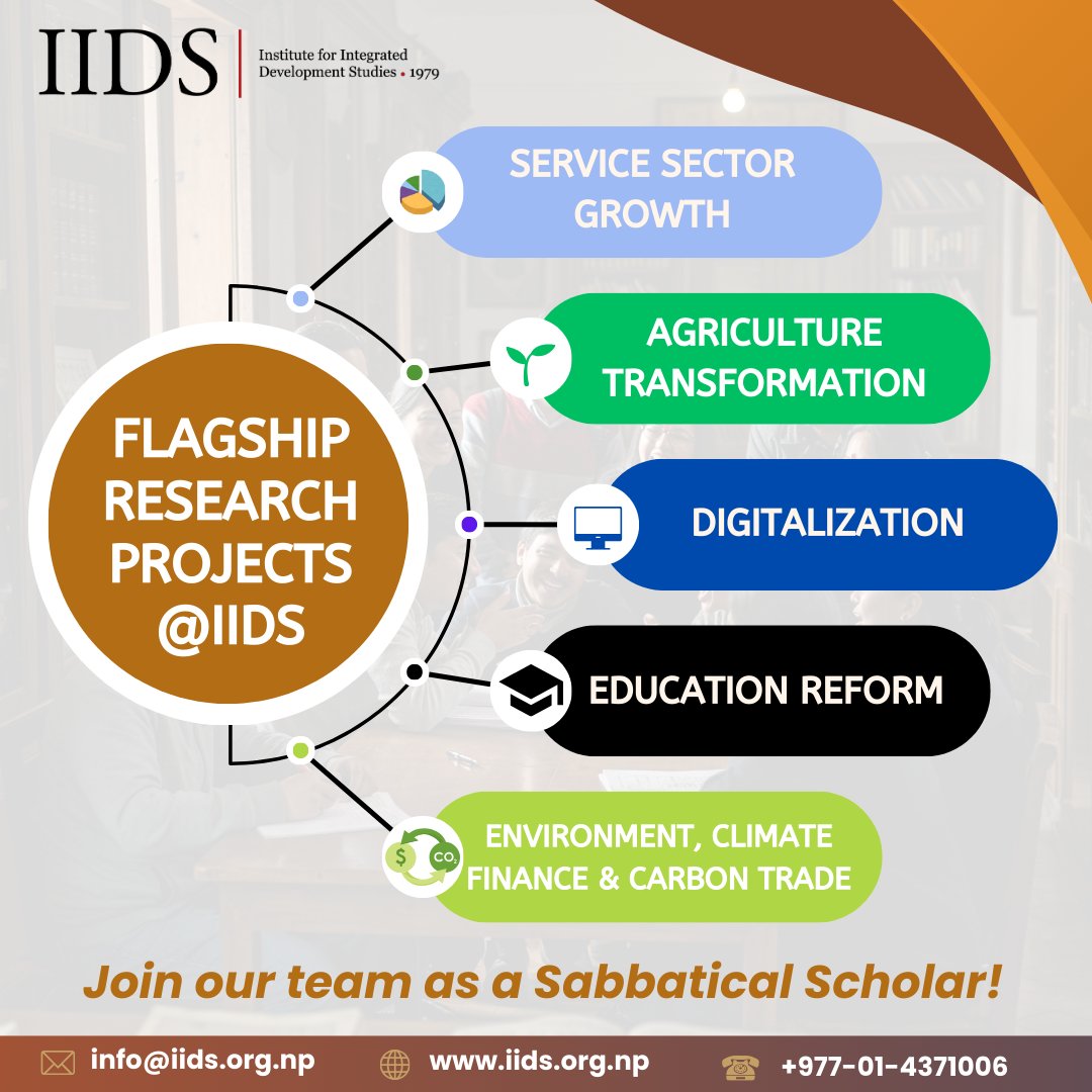 iids1979's tweet photo. IIDS is excited to launch ‘Sabbatical@IIDS: Empowering Research and Development’ — a unique opportunity for global scholars and practitioners to collaborate on development-focused research in Nepal and the Global South.
Apply now: https://t.co/cqLPFVwn45
#Sabbatical #IIDS https://t.co/RcYKEye8iS