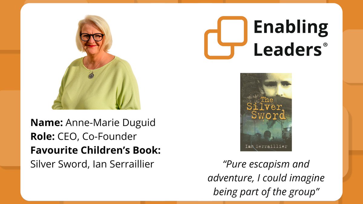 Enabling Leaders (@enab_leaders) on Twitter photo Happy #WorldChildrensBookDay week!
We're celebrating by sharing the Enabling Leaders team's favourite children's books - starting with our CEO, <a href="/AnneMarieDuguid/">Anne-Marie Duguid FCCT</a> 📚
What was your favourite childhood book? Happy #WorldChildrensBookDay week!
We're celebrating by sharing the Enabling Leaders team's favourite children's books - starting with our CEO, <a href="/AnneMarieDuguid/">Anne-Marie Duguid FCCT</a> 📚
What was your favourite childhood book?