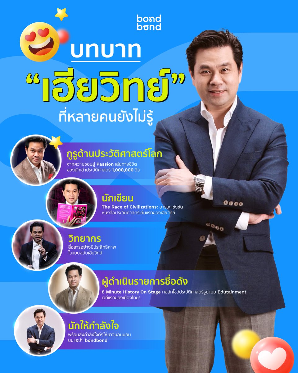 บอนนี่ขอชวนชาวบอนบอน มาทำความรู้จักกับ
“เฮียวิทย์” ให้มากขึ้น 🥰

💌 พิเศษสุดๆ ตอนนี้สามารถส่ง bonding message รับกำลังใจดีๆ จากเฮียวิทย์ได้แล้ว
อย่าลืมมาเล่นกันเยอะๆ น้าาาา😊

💫ความสนุกรอคุณอยู่บนแอปฯ bondbond
โหลดเลย 👉🏻 link-to.app/bondnow
#bondbond #bondbondlive