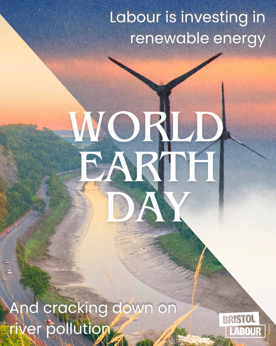 It’s World Earth Day 🌍

Here’s how Labour is ensuring a cleaner &amp; more sustainable tomorrow:

🌍 Invested £22bn in carbon capture

🌍 10 new offshore wind energy sites

🌍 3 new solar farms

🌍 Introduced The Special Measures Water Bill to crack down on polluting water bosses