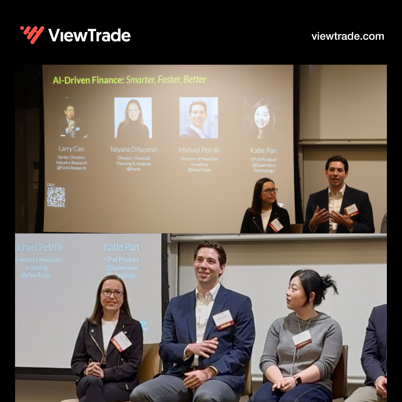 viewtrade's tweet photo. Michael Petrilli, Director @ViewTrade, spoke at The University of Chicago Booth School of Business #TechCon2025 on how #AI is reshaping finance - from #LLMs simplifying investing to smarter wealth tools.
#AIinFinance #ViewTrade #Fintech #WealthTech #TechCon2025 https://t.co/RVOlbeQFON