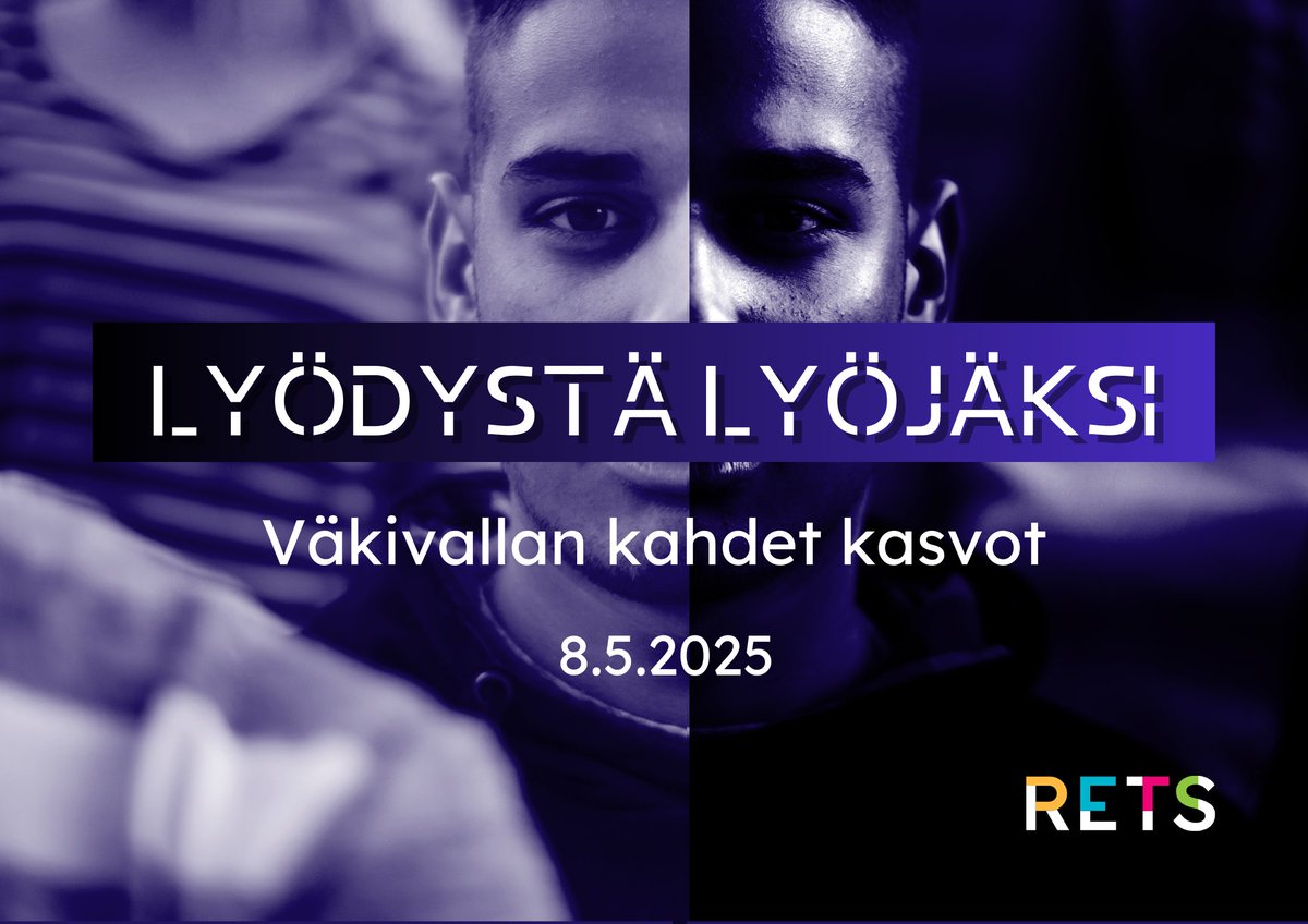 Toukokuussa kaksi mielenkiintoista tapahtumaa! Puheenaiheina #asunnottomuus sekä #väkivalta.

Lue lisää:
rets.fi/tapahtuma/vat-…

rets.fi/tapahtuma/lyod…