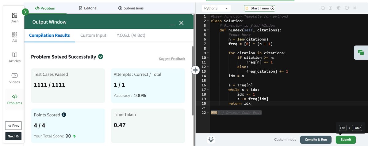 kabiraaa12345's tweet photo. Day 22 of the #GFG160 challenge! 💥 Ready to crush 80 days of DSA and earn that T-shirt! Let’s do this! 🔥 #GeekStreak2025 #CodingGoals #GeeksforGeeks #LevelUp 
@geeksforgeeks https://t.co/4P7PX8ew7q