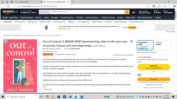 Sally Jenkins (@sallyjenkinsuk) on Twitter photo #TuesNews
'Out of Control' is No. 1 in UK Kindle Parenting & Family Humour Chart!
"A fantastic read that leaves you contemplating the beauty of embracing change rather than resisting it!"
<a href="/RNAtweets/">Romantic Novelists' Association</a> <a href="/ChocLituk/">Choc Lit Publishing</a> <a href="/JoffeBooks/">JOFFE BOOKS</a> #LaterinLifeRomance #bookstoread
amzn.to/4kR8zLi #TuesNews
'Out of Control' is No. 1 in UK Kindle Parenting & Family Humour Chart!
"A fantastic read that leaves you contemplating the beauty of embracing change rather than resisting it!"
<a href="/RNAtweets/">Romantic Novelists' Association</a> <a href="/ChocLituk/">Choc Lit Publishing</a> <a href="/JoffeBooks/">JOFFE BOOKS</a> #LaterinLifeRomance #bookstoread
amzn.to/4kR8zLi