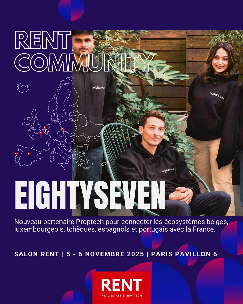 🇪🇺 Le label RENT est fier d’annoncer un nouveau partenariat avec EightySeven (ex-PropTech Lab), le réseau Proptech belge fondé par Idriss Goossens, pour renforcer notre rayonnement international 🇧🇪🇱🇺🇨🇿🇪🇸🇵🇹