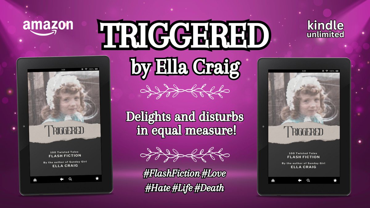 Ella Craig (@ellacraigwrites) on Twitter photo ๐๐ซ๐ข๐ ๐ ๐๐ซ๐๐ ๐๐ฒ ๐๐ฅ๐ฅ๐ ๐๐ซ๐๐ข๐
A feast of flash fiction.
100 twisted tales to fill you with delight. Or despair.
Buy your copy from #Amazon or read for #free with #KindleUnlimited!
#FlashFiction #BookBoost #BooksWorthReading #ReadingCommunity #Triggered ๐๐ซ๐ข๐ ๐ ๐๐ซ๐๐ ๐๐ฒ ๐๐ฅ๐ฅ๐ ๐๐ซ๐๐ข๐
A feast of flash fiction.
100 twisted tales to fill you with delight. Or despair.
Buy your copy from #Amazon or read for #free with #KindleUnlimited!
#FlashFiction #BookBoost #BooksWorthReading #ReadingCommunity #Triggered